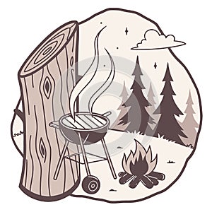 Charred wood surface featuring BBQ and smoky elements