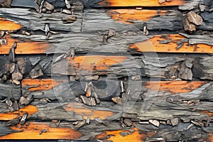 charred wood surface post-bonfire