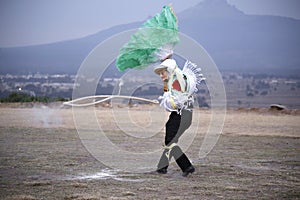 Charro , Mexican Dancer in traditional costume, folk dance on Tlaxcala Mexico Carnival