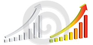 Chart 3D vector color and white arrow chart