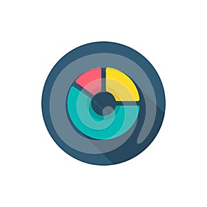 Chart analysis icon, vector illustration. Flat design style with long shadow,eps10