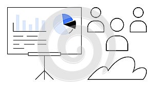 Data Presentation with Chart and Team Collaboration in a Cloud Concept