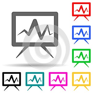 chart on the board multi color style icon. Simple thin line, outline vector of web icons for ui and ux, website or mobile