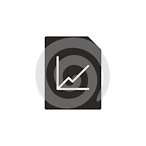 Chart, data, file vector icon. Simple element illustration from UI concept. Chart, data, file vector icon. Finance concept vector