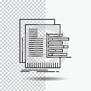 chart, data, graph, reports, valuation Line Icon on Transparent Background. Black Icon Vector Illustration