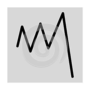 Chart decrease graph.Sales chart report.Stock Market Trend.