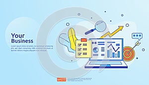 chart document data report concept for business statistics, investment analysis, planning research and finance audit accounting