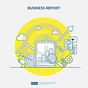 chart document data report concept for business statistics, investment analysis, planning research and finance audit accounting