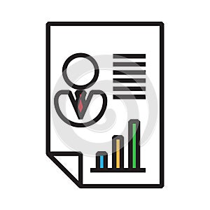 Chart document sheet. Vector illustration decorative design