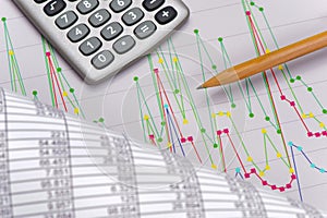 Chart of exchange market with data on table sheet