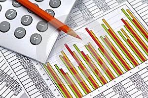 Chart of exchange market with data on table sheet