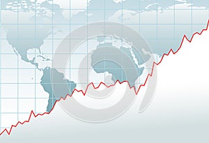 Graf globálne hospodárstva finančné rast 