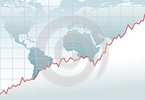 Cuadro globalmente economía financiero crecimiento 