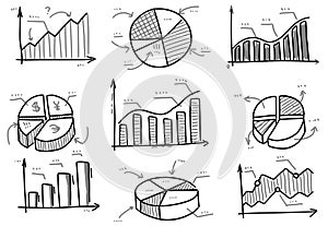 Chart graph info. Hand drawn infographic