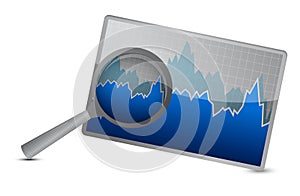 Chart or graph stock market under magnify review