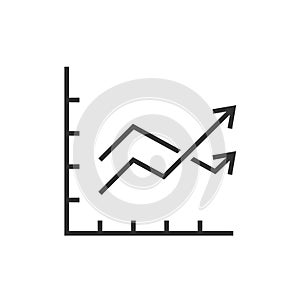 Chart graph with two arrows