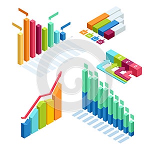 Chart and graphic isometric, business diagram data finance, graph report, information data statistic, infographic