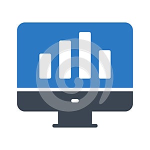 Chart glyph colour line vector icon