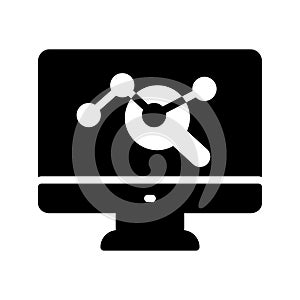 Chart glyph flat vector icon