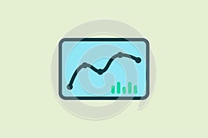 Chart icon. icon related to UI elements. suitable for web site, app, user interfaces,element, printable etc. flat line icon style