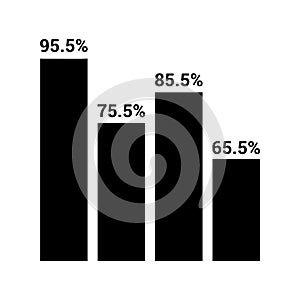 Chart icon symbol vector image isolated on the white background