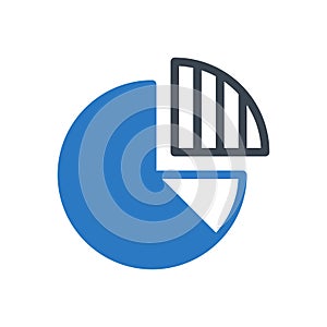 Chart glyph flat icon