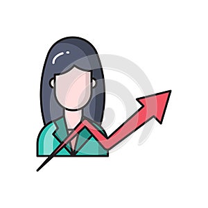 Chart vector flat color icon