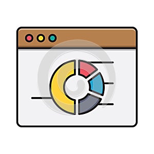 Chart vector flat color icon