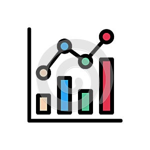 Chart vector flat color icon