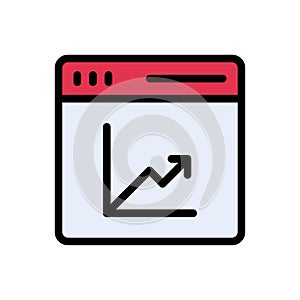 Chart vector flat color icon