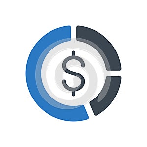 Chart vector glyph colour icon