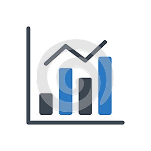 Chart vector glyph colour icon