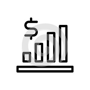 Chart vector thin line icon