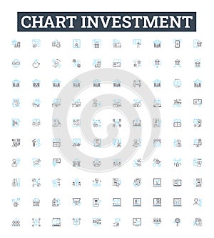 Chart investment vector line icons set. Investment, Chart, Stock, Portfolio, Returns, Market, Analyse illustration