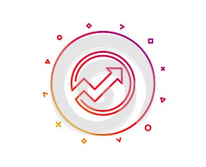 Chart line icon. Report graph in circle sign. Vector