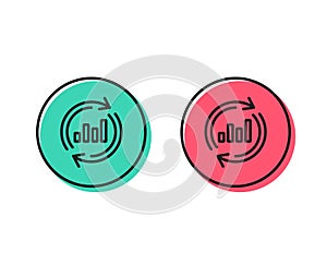 Chart line icon. Update Report graph sign. Vector
