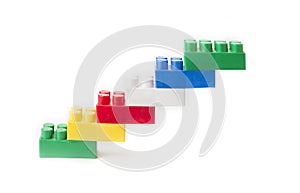 Chart made from lego. Competition creativity concept.