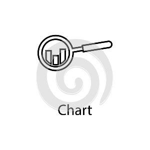 chart and magnifier icon. Element of web icon with name for mobile concept and web apps. Detailed chart and magnifier icon can be
