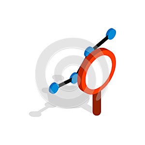 Chart through a magnifying glass icon