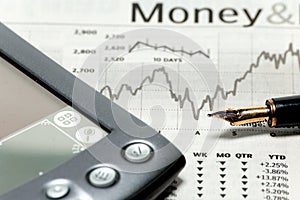 Chart with pda and pen