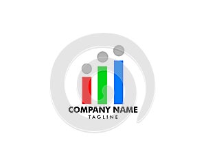 Chart People Logo Template Design Vector