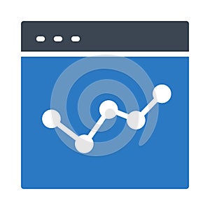 Chart reception vector glyph color icon