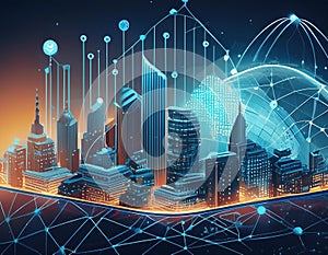 Chart showing fintech startups digital banking blockchain and impact on traditional finance photo