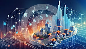 Chart showing fintech startups digital banking blockchain and impact on traditional finance photo