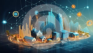 Chart showing fintech startups digital banking blockchain and impact on traditional finance photo