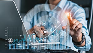 Chart showing fintech startups digital banking blockchain and impact on traditional finance photo