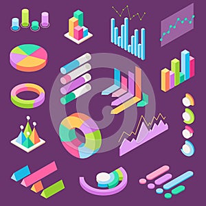 Chart vector business diagram infochart graph design for report presentation illustration set of graphic information