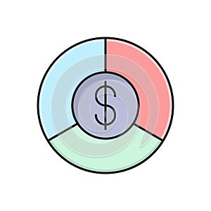 Chart vector flat color icon