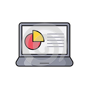 Chart vector flat color icon