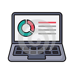 Chart vector flat color icon